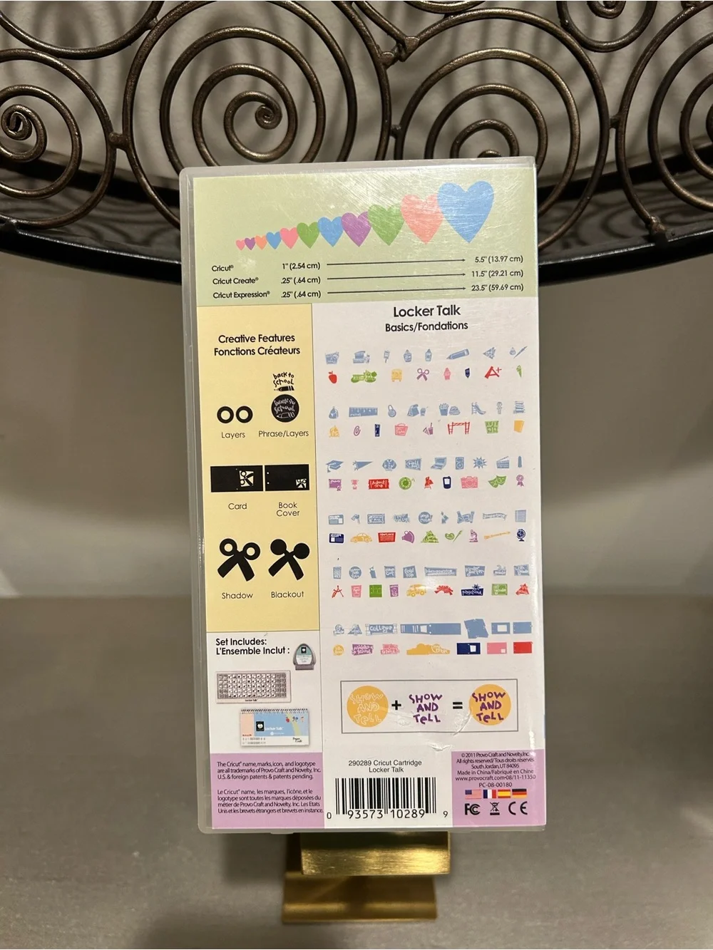 Cricut Locker Talk Cartridge with Pastel Hearts and Multi-Color Icons